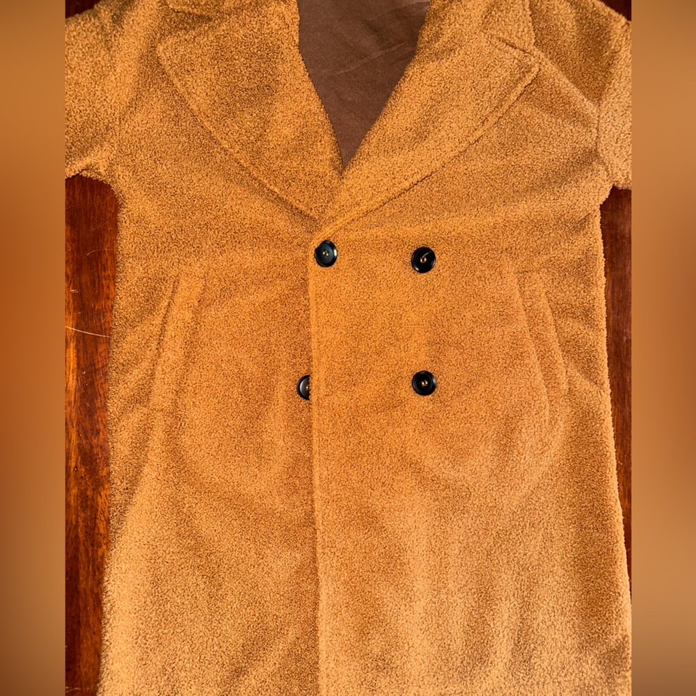 Women’s size small camel color double breasted teddy coat BTFBM NWT